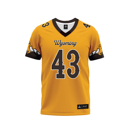 Wyoming - NCAA Football : Gavyn Helm - Gold Premium Football Jersey