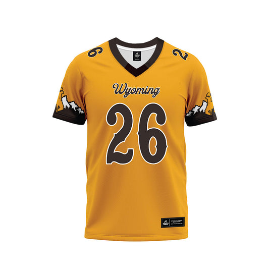 Wyoming - NCAA Football : Samuel Harris - Gold Premium Football Jersey-0