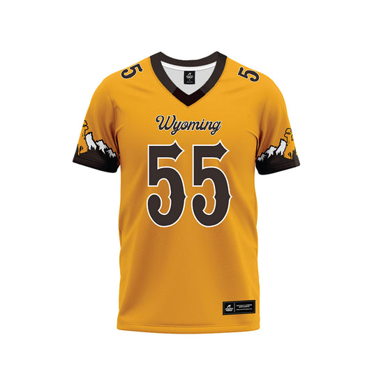Wyoming - NCAA Football : Kevin Sjogren - Gold Premium Football Jersey