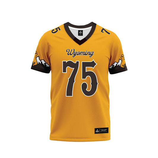 Wyoming - NCAA Football : Cooper Lawson - Gold Premium Football Jersey-0