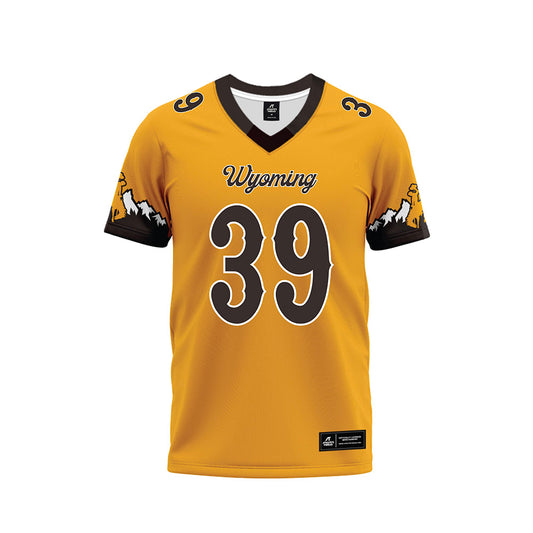 Wyoming - NCAA Football : Eltoum Murgus - Gold Premium Football Jersey-0