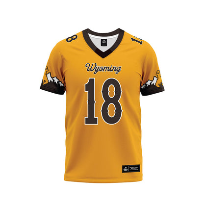 Wyoming - NCAA Football : Bart Edmiston - Gold Premium Football Jersey-0