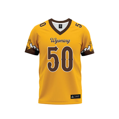 Wyoming - NCAA Football : Tanielu Maafala-Barbasa - Gold Premium Football Jersey-0