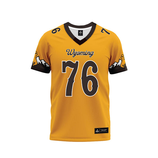 Wyoming - NCAA Football : Quinn Grovesteen Matchey - Gold Premium Football Jersey