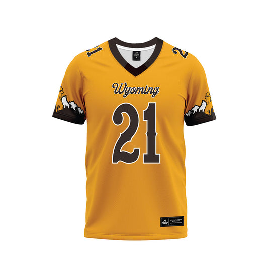 Wyoming - NCAA Football : Jack Dunkley - Gold Premium Football Jersey-0