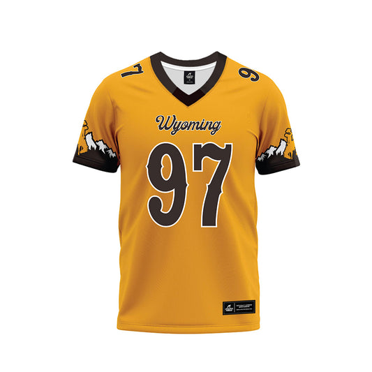 Wyoming - NCAA Football : Alexander Haswell - Gold Premium Football Jersey-0