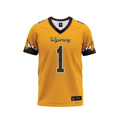Wyoming - NCAA Football : Desman Hearns - Gold Premium Football Jersey-0
