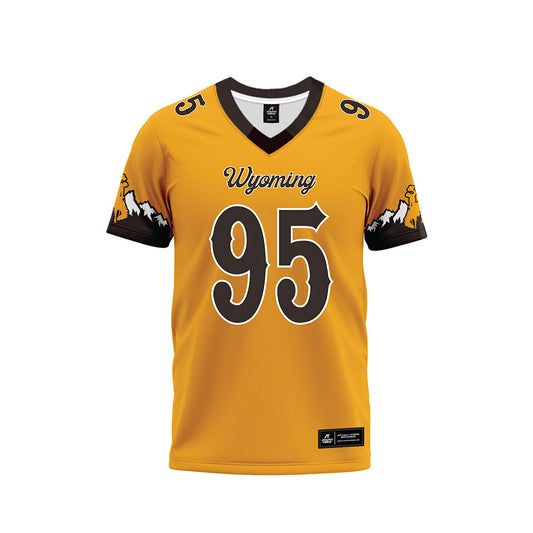 Wyoming - NCAA Football : Caleb Robinson - Gold Football Jersey