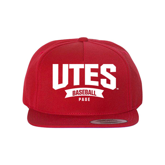 Utah - NCAA Baseball : Carson Page - Snapback Hat-0