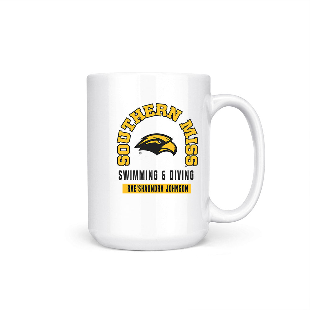 Southern Miss - NCAA Women's Swimming & Diving : Rae'Shaundra Johnson - Coffee Mug-0