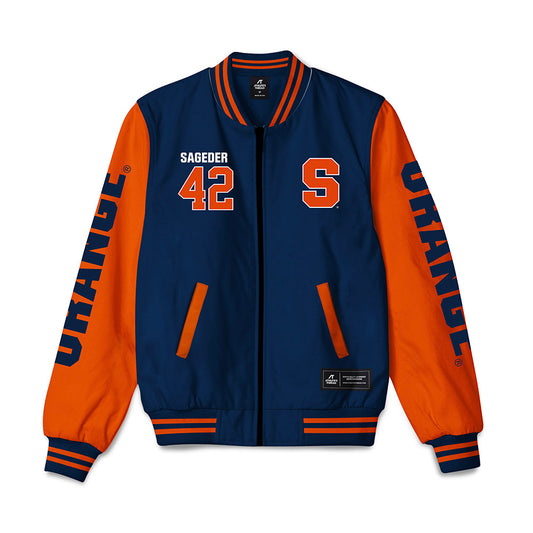 Syracuse - NCAA Men's Lacrosse : Dylan Sageder - Bomber Jacket-0