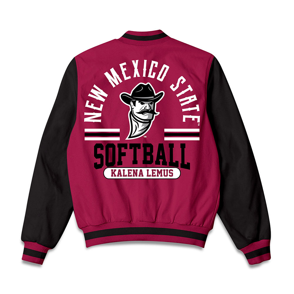 NMSU - NCAA Softball : Kalena Lemus - Bomber Jacket-1