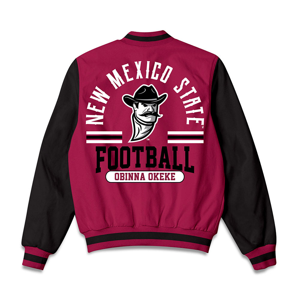 NMSU - NCAA Football : Obinna Okeke - Bomber Jacket-1