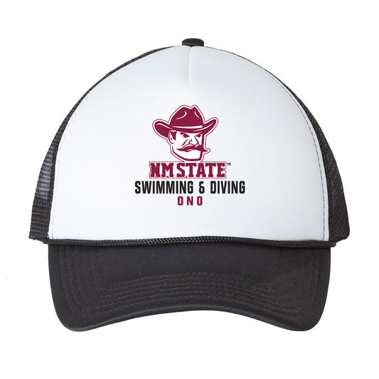 NMSU - NCAA Women's Swimming & Diving : Megan Ono - Trucker Hat-0