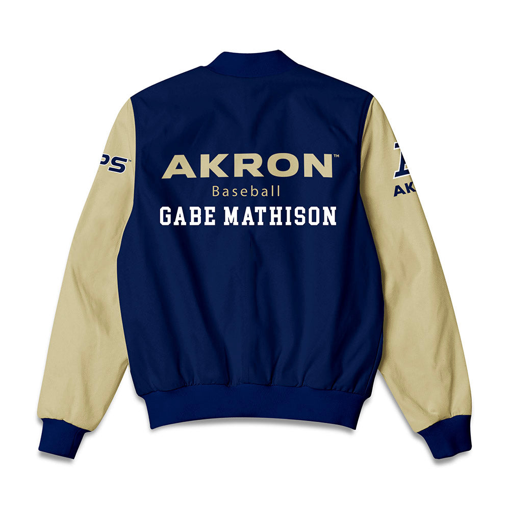 Akron - NCAA Baseball : Gabe Mathison - Bomber Jacket-1