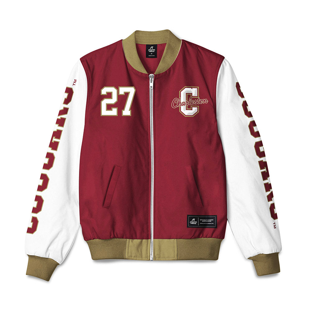 Charleston - NCAA Baseball : Ryan Hench - Bomber Jacket-0