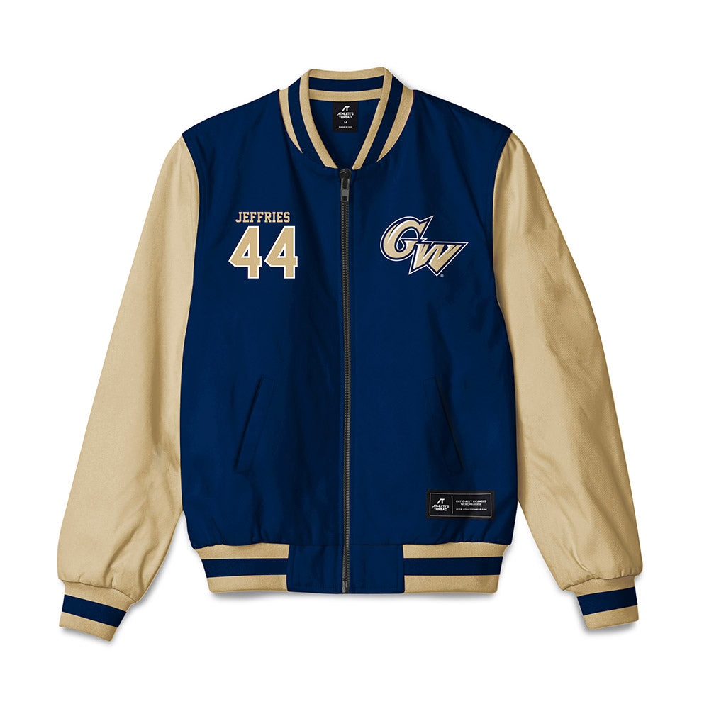 GWU - NCAA Baseball : Graham Jeffries - Bomber Jacket-0