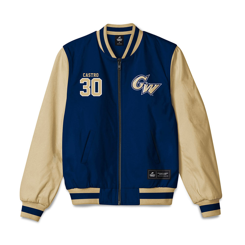 GWU - NCAA Men's Basketball : Rafael Castro - Bomber Jacket-0