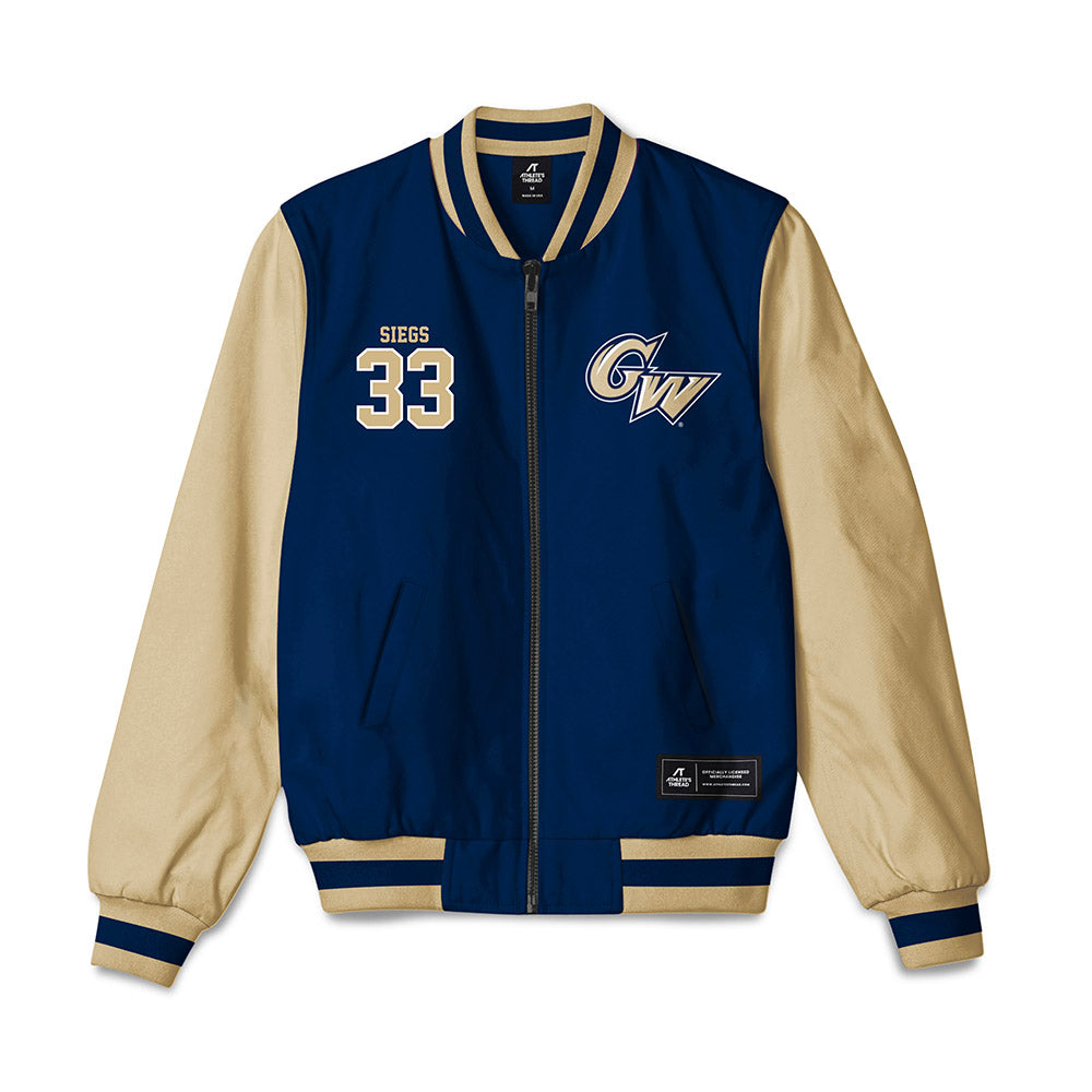 GWU - NCAA Baseball : Brandon Siegs - Bomber Jacket