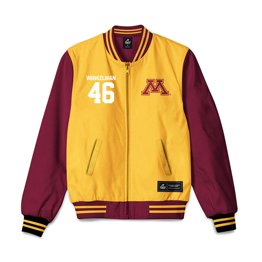 Minnesota - NCAA Baseball : Logan Winkelman - Bomber Jacket-0