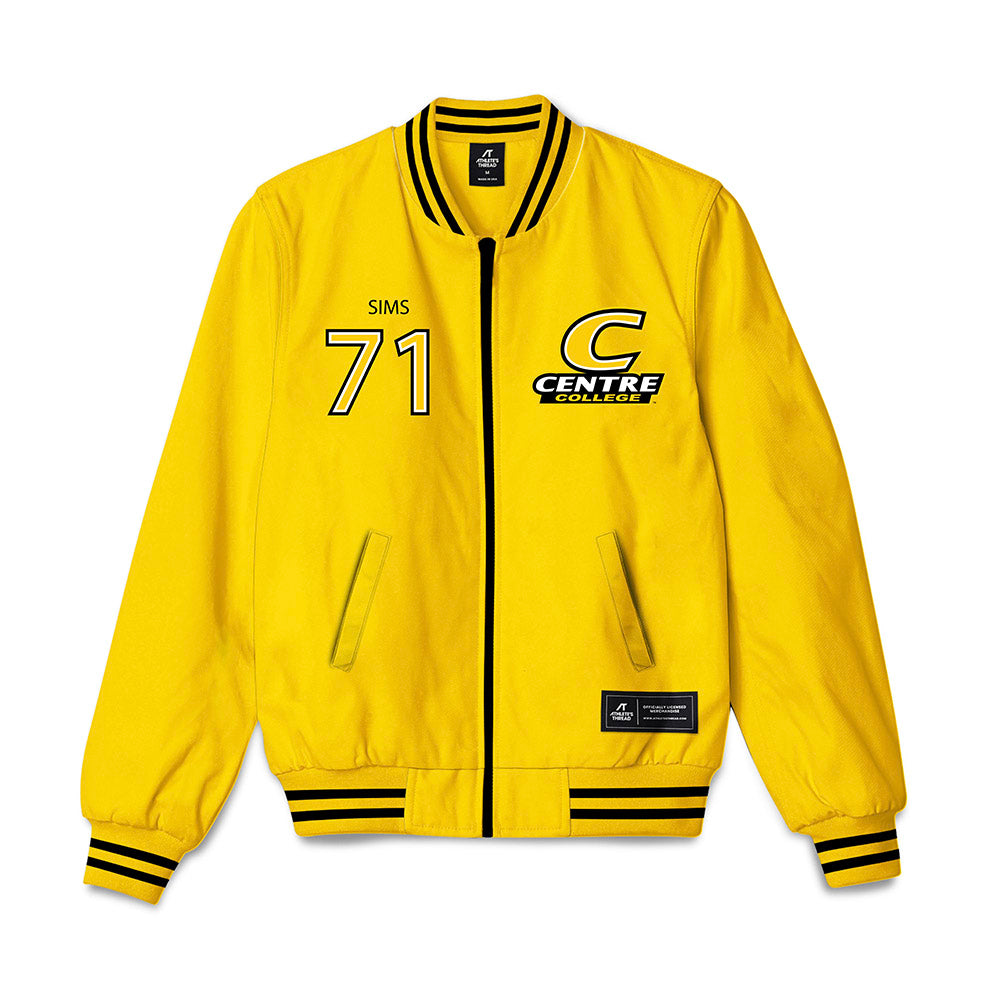Centre College - NCAA Football : Walker Sims - Bomber Jacket-0