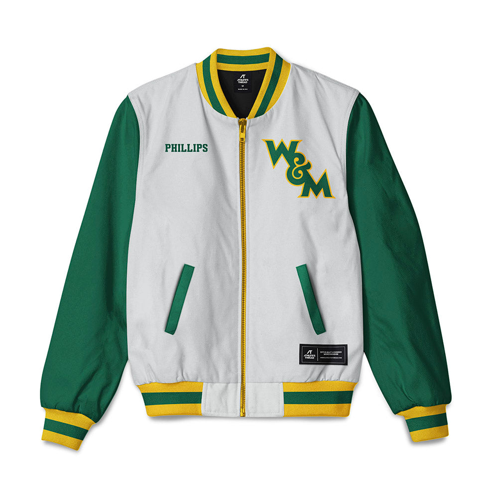 William & Mary - NCAA Men's Cross Country : Eli Phillips - Bomber Jacket-0