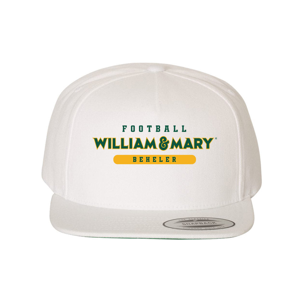 William & Mary - NCAA Football : Jack Beheler - Snapback Hat-0