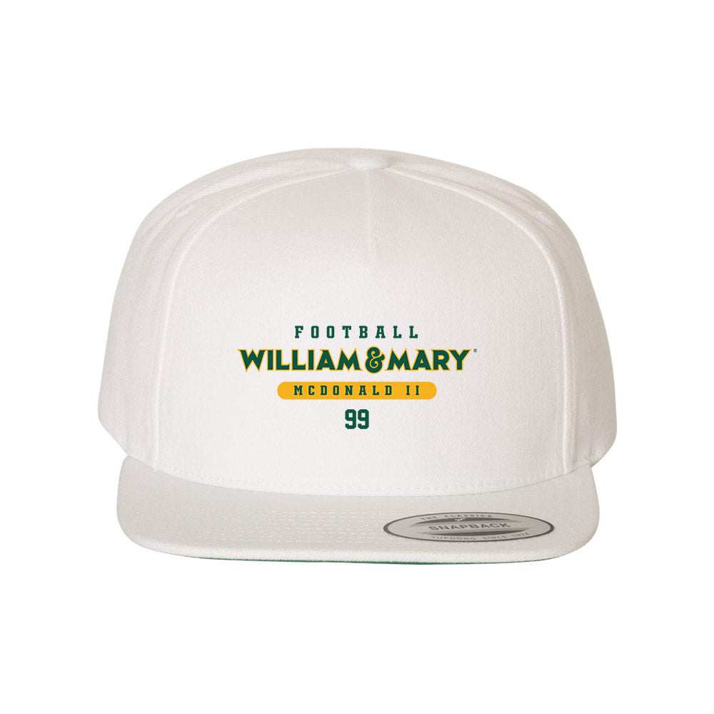 William & Mary - NCAA Football : Nathaniel McDonald II - Snapback Hat