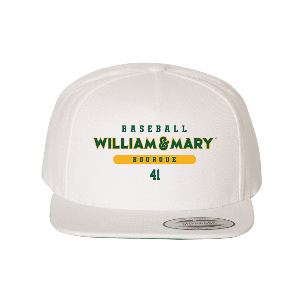 William & Mary - NCAA Baseball : Tom Bourque - Snapback Hat-0