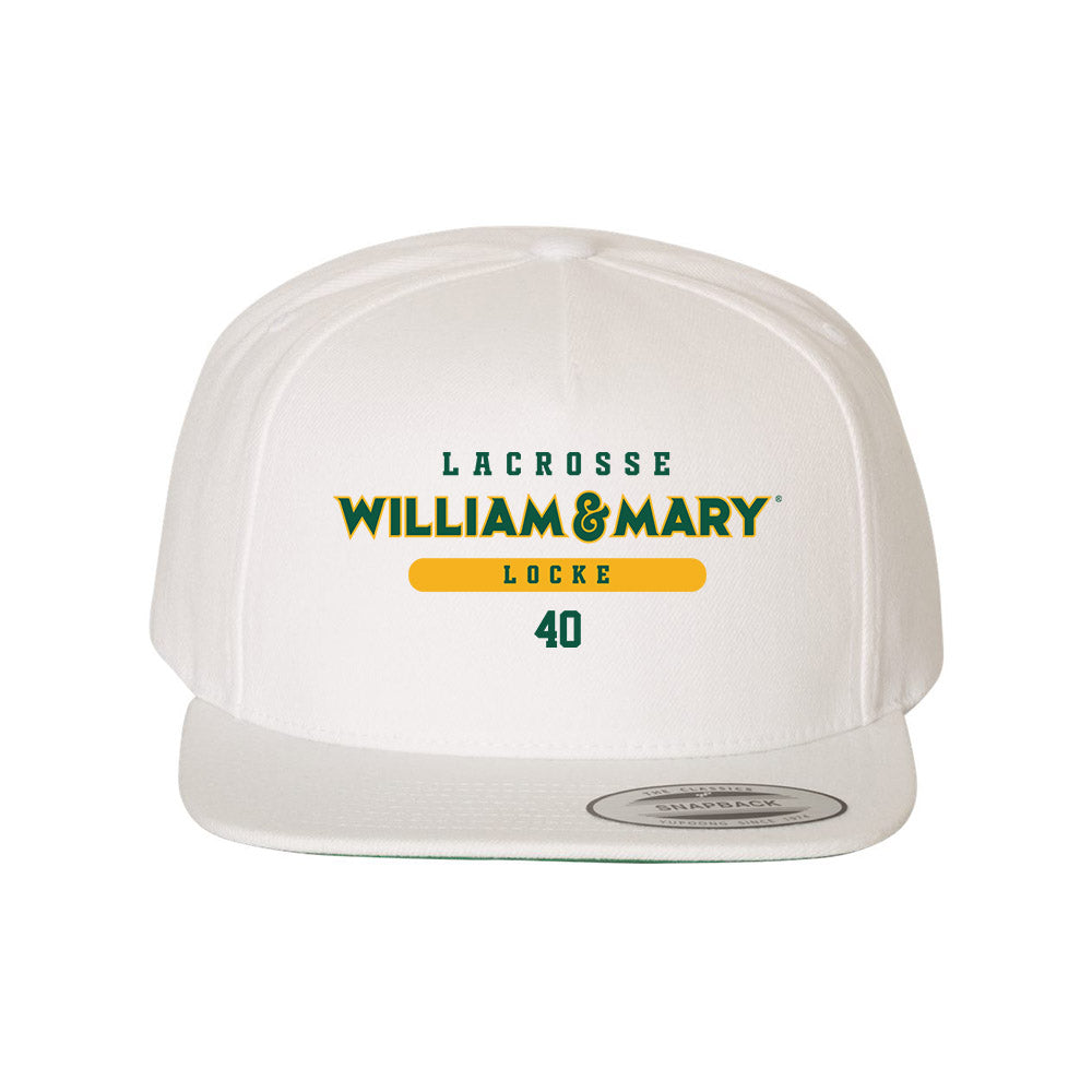 William & Mary - NCAA Women's Lacrosse : Jaylin Locke - Snapback Hat-0