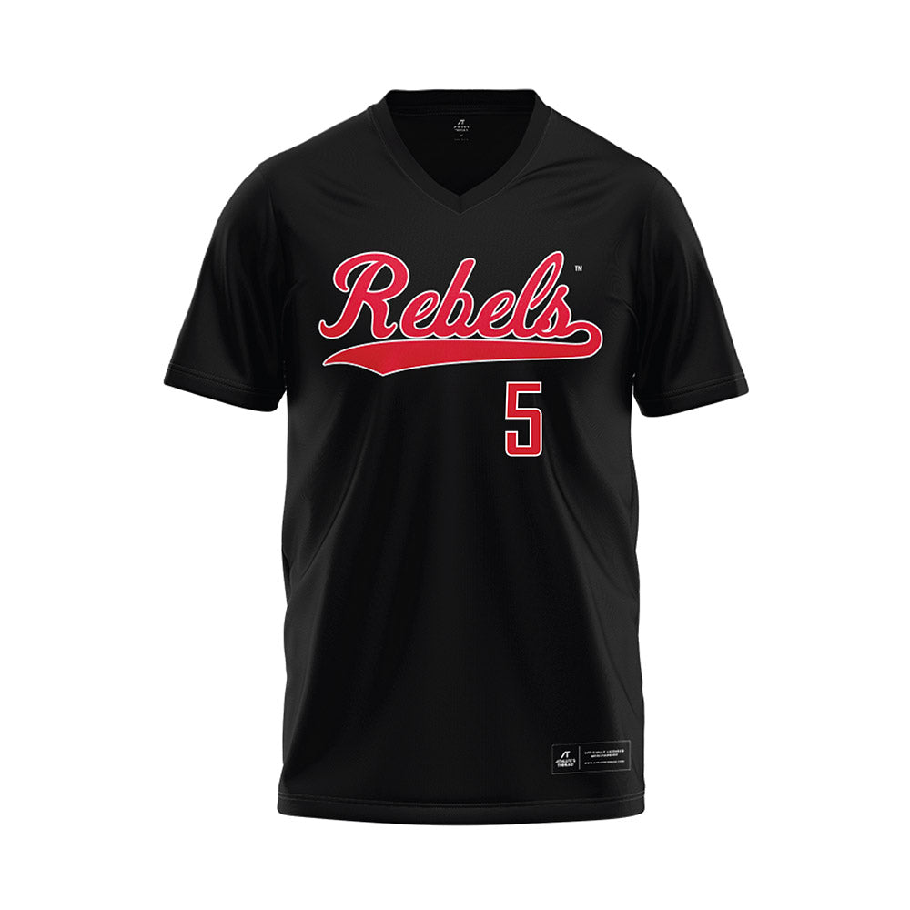 UNLV - NCAA Baseball : Drew Barragan - Black Baseball Jersey-0