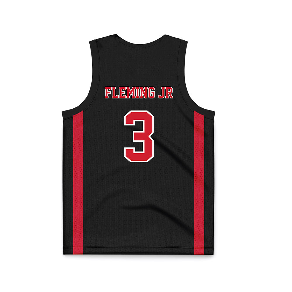 UNLV - NCAA Men's Basketball : Howard Fleming Jr - Black Basketball Jersey-1