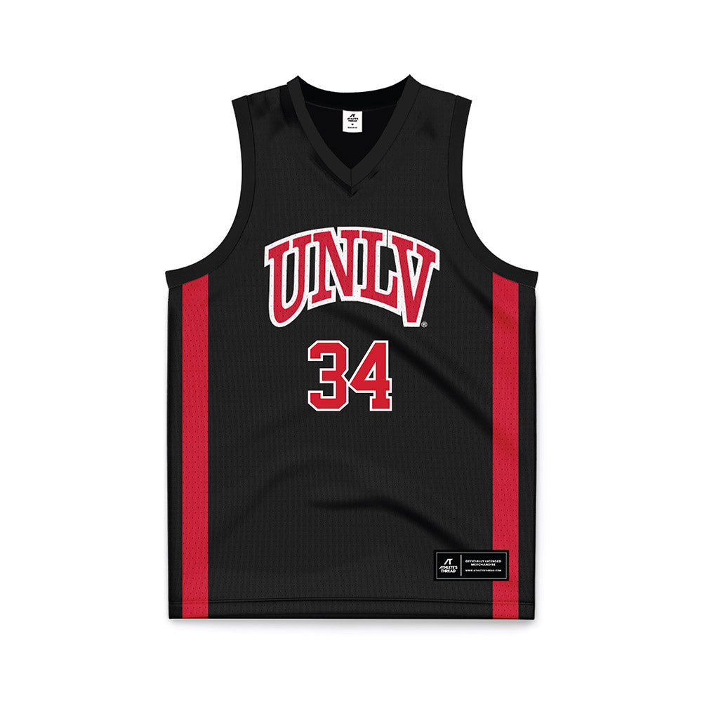 UNLV - NCAA Men's Basketball : Emmanuel Stephen - Black Basketball Jersey-0