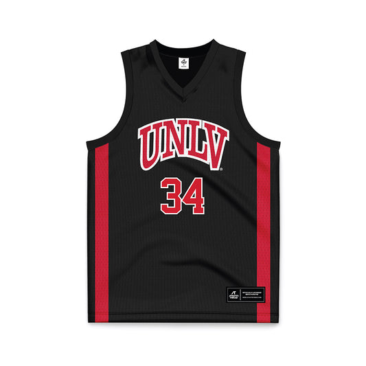 UNLV - NCAA Men's Basketball : Emmanuel Stephen - Black Basketball Jersey-0