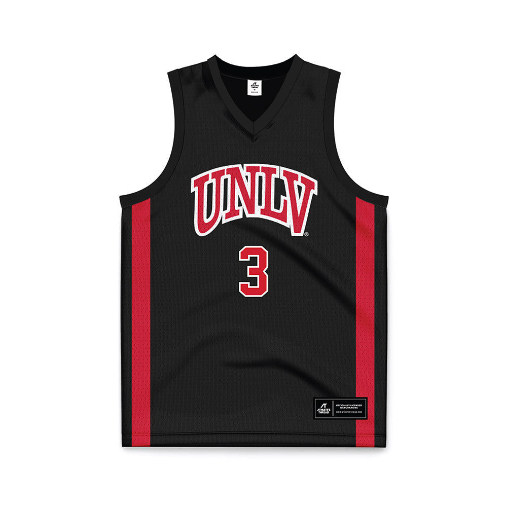 UNLV - NCAA Men's Basketball : Howard Fleming Jr - Black Basketball Jersey-0
