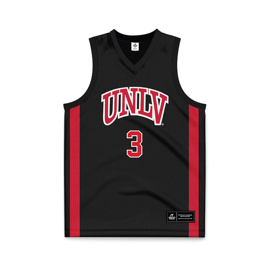 UNLV - NCAA Men's Basketball : Howard Fleming Jr - Black Basketball Jersey-0