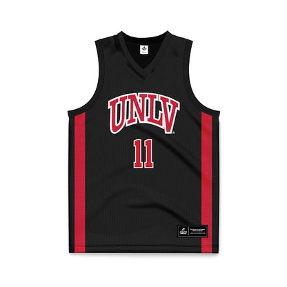 UNLV - NCAA Men's Basketball : Xavier Brumfield - Black Basketball Jersey-0