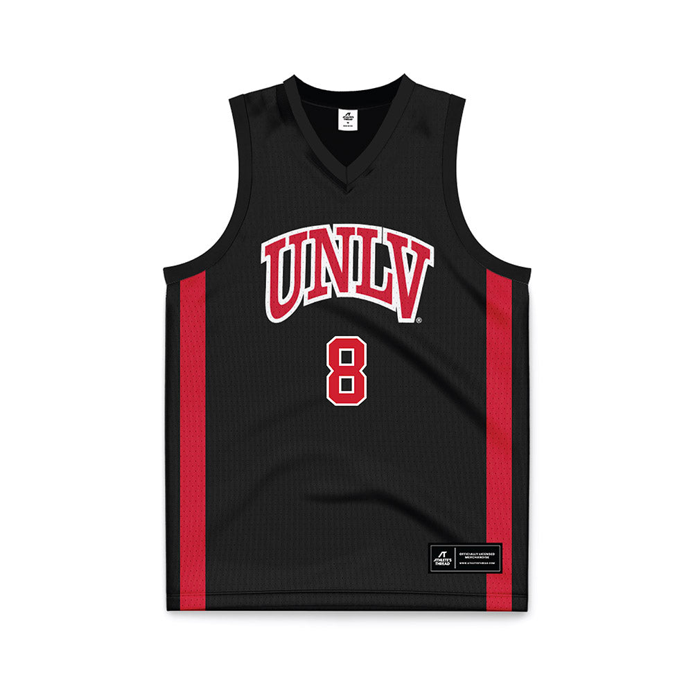 UNLV - NCAA Men's Basketball : Moustapha Loum - Black Basketball Jersey-0