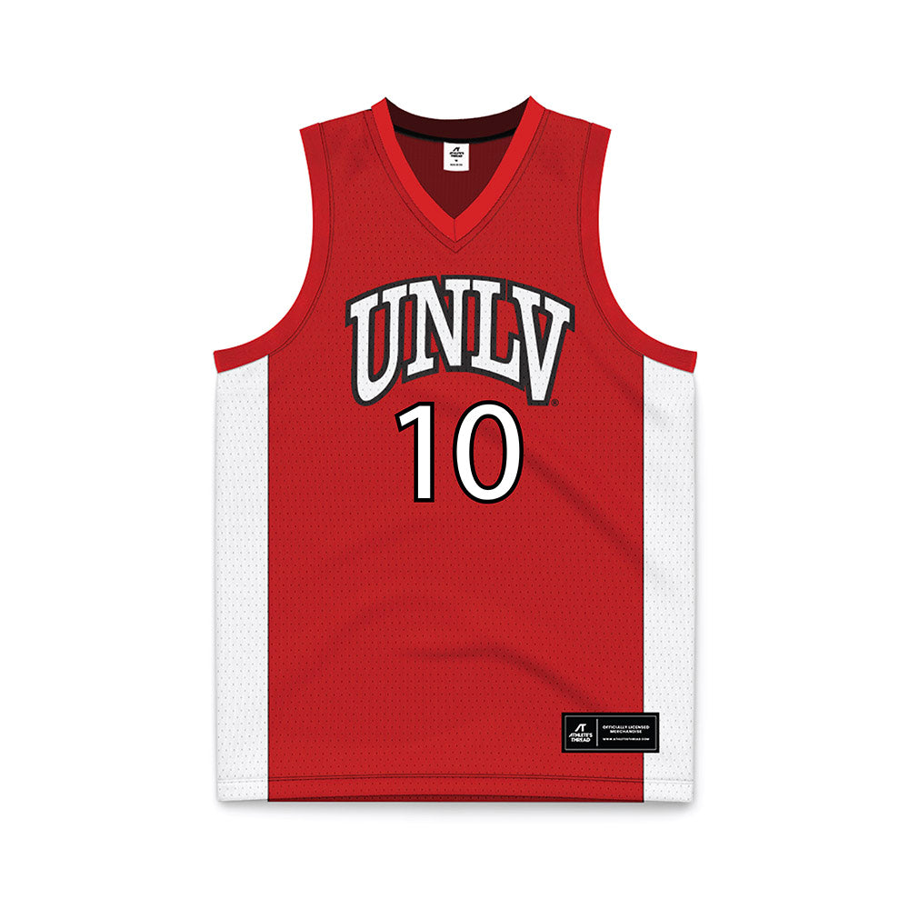 UNLV - NCAA Men's Basketball : Jacob Bannarbie - Red Basketball Jersey-0