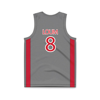 UNLV - NCAA Men's Basketball : Moustapha Loum - Grey Basketball Jersey-1