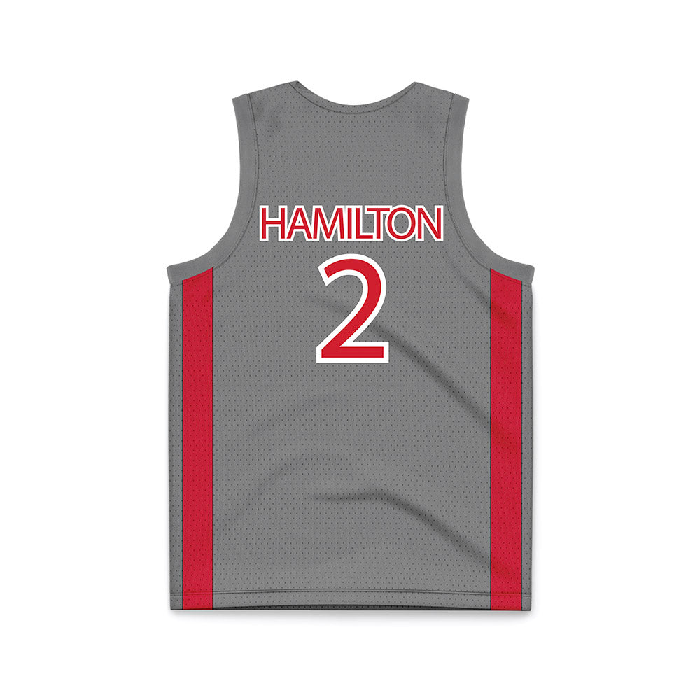 UNLV - NCAA Men's Basketball : Kimani Hamilton - Grey Basketball Jersey-1