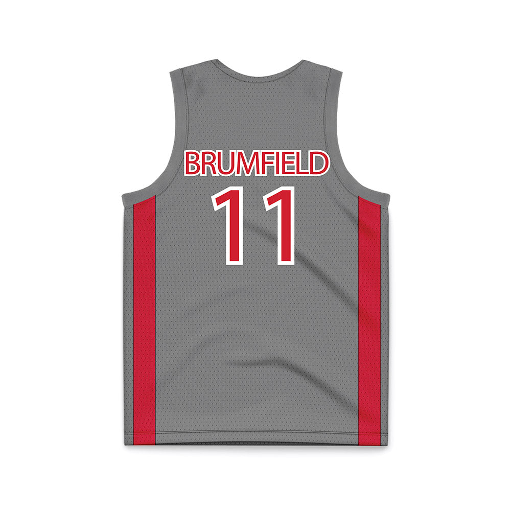 UNLV - NCAA Men's Basketball : Xavier Brumfield - Grey Basketball Jersey-1
