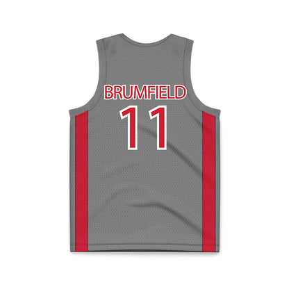 UNLV - NCAA Men's Basketball : Xavier Brumfield - Grey Basketball Jersey-1