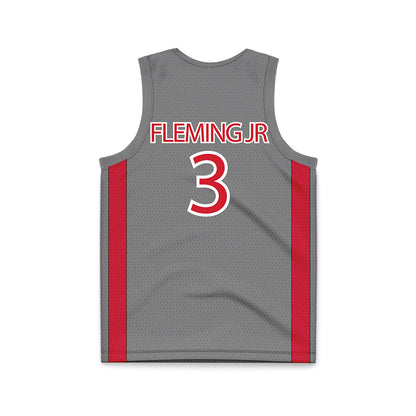 UNLV - NCAA Men's Basketball : Howard Fleming Jr - Grey Basketball Jersey-1