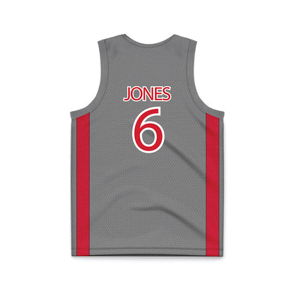 UNLV - NCAA Men's Basketball : Tyrin Jones - Grey Basketball Jersey-1