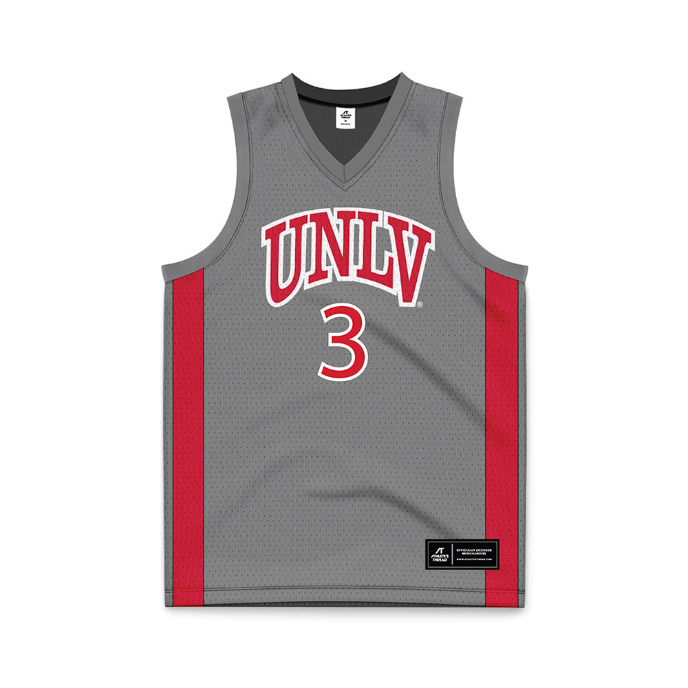 UNLV - NCAA Men's Basketball : Howard Fleming Jr - Grey Basketball Jersey-0