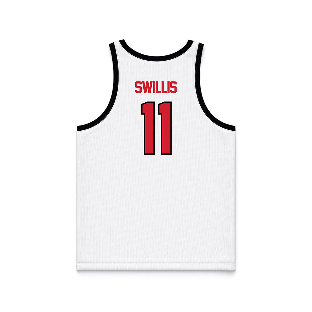 UNLV - NCAA Women's Basketball : Alexis Swillis - White/Red Basketball Jersey-1