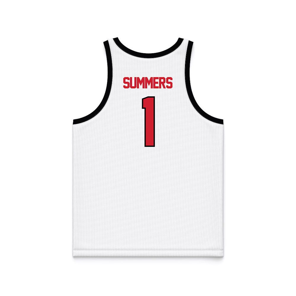 UNLV - NCAA Women's Basketball : Sydni Summers - White/Red Basketball Jersey-1