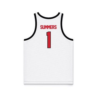 UNLV - NCAA Women's Basketball : Sydni Summers - White/Red Basketball Jersey-1