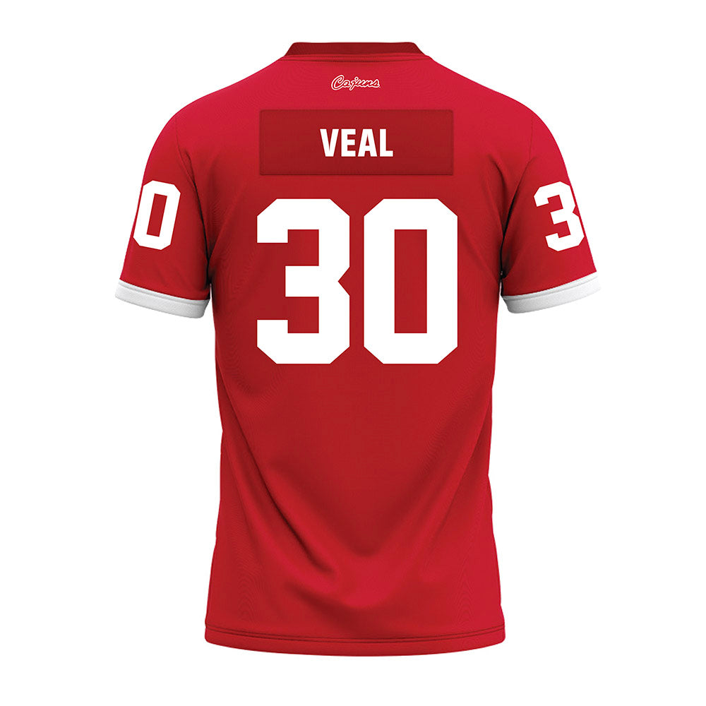 Louisiana - NCAA Football : Ethan Veal - Red Premium Football Jersey-1